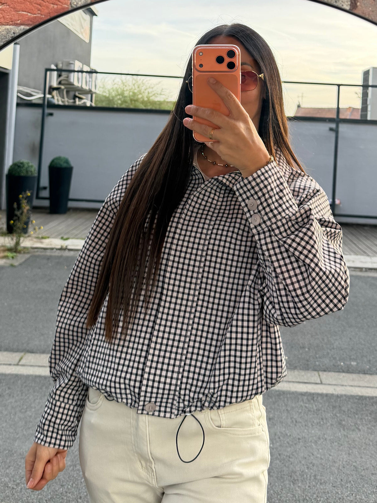 Veste à carreaux déperlante