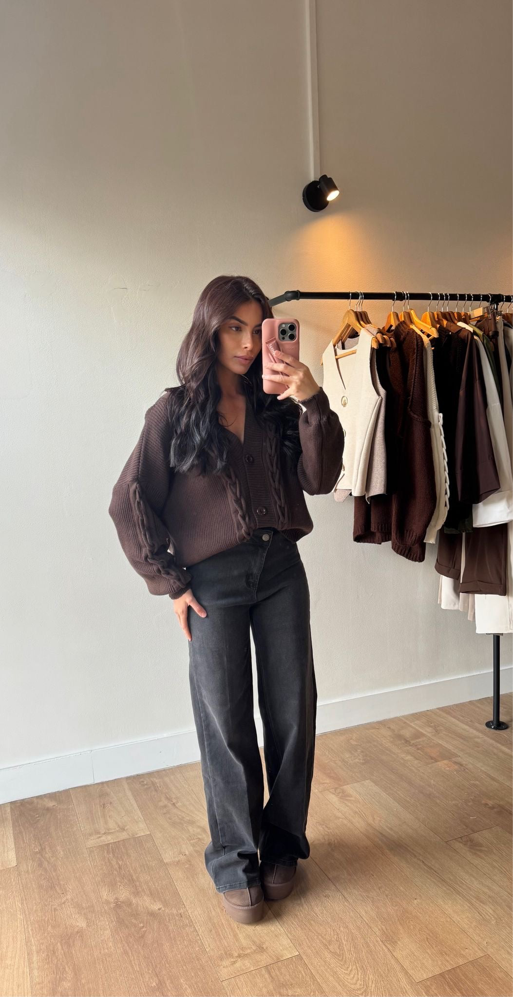 GILET TRESSE CHOCO