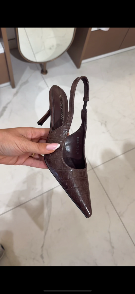 ESCARPINS CROCO CHOCO