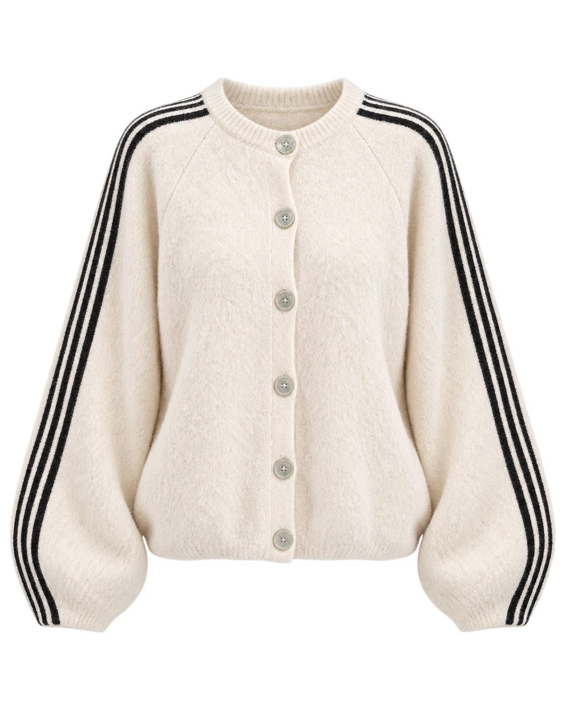 GILET BEIGE OVERSIZE À BANDES NOIRES