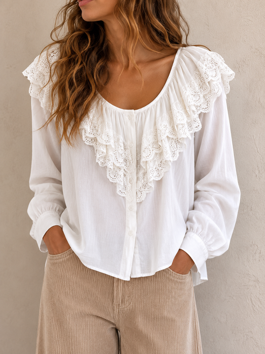 Chemisier Blanc à Broderie Anglaise