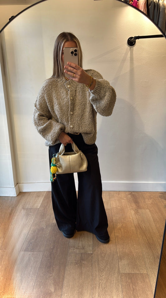 PANTALON FLUIDE NOIR A CEINTURE