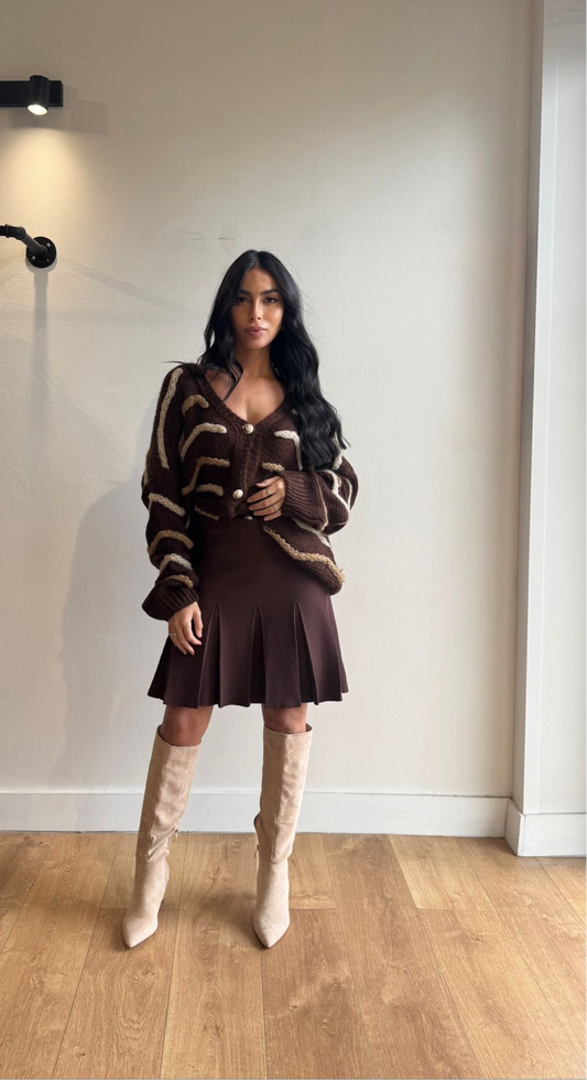 GILET CHOCO A RAYURE