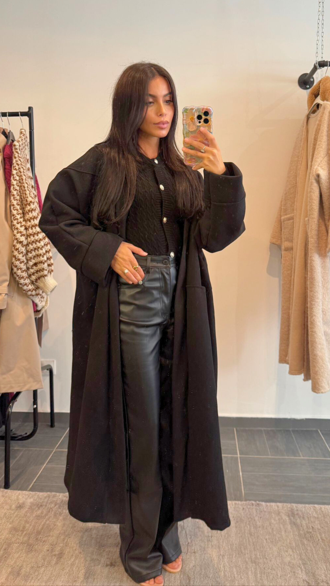 MANTEAU LONG OVERSIZE NOIR