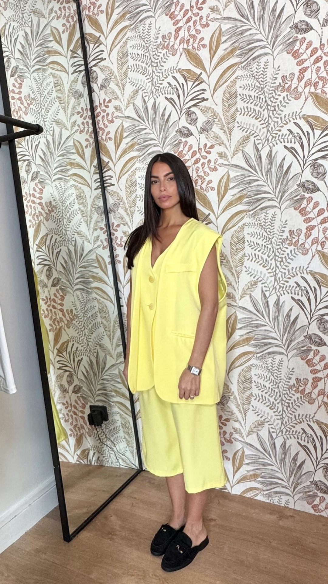 ENSEMBLE BLAZER BERMUDA JAUNE