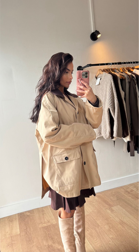 IMPER BEIGE COL MARRON