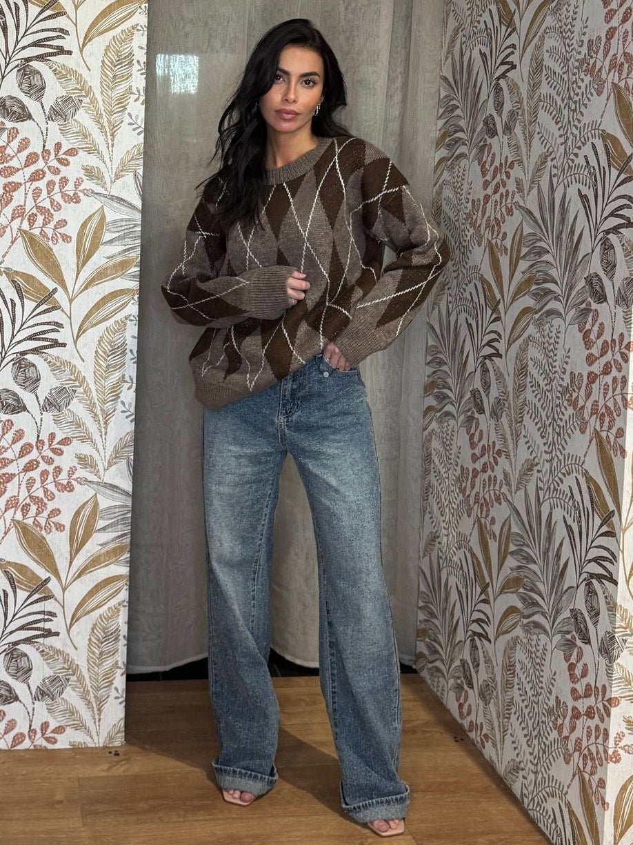 Jeans wide leg bleu brossé – coupe tendance & silhouette fluide 💙