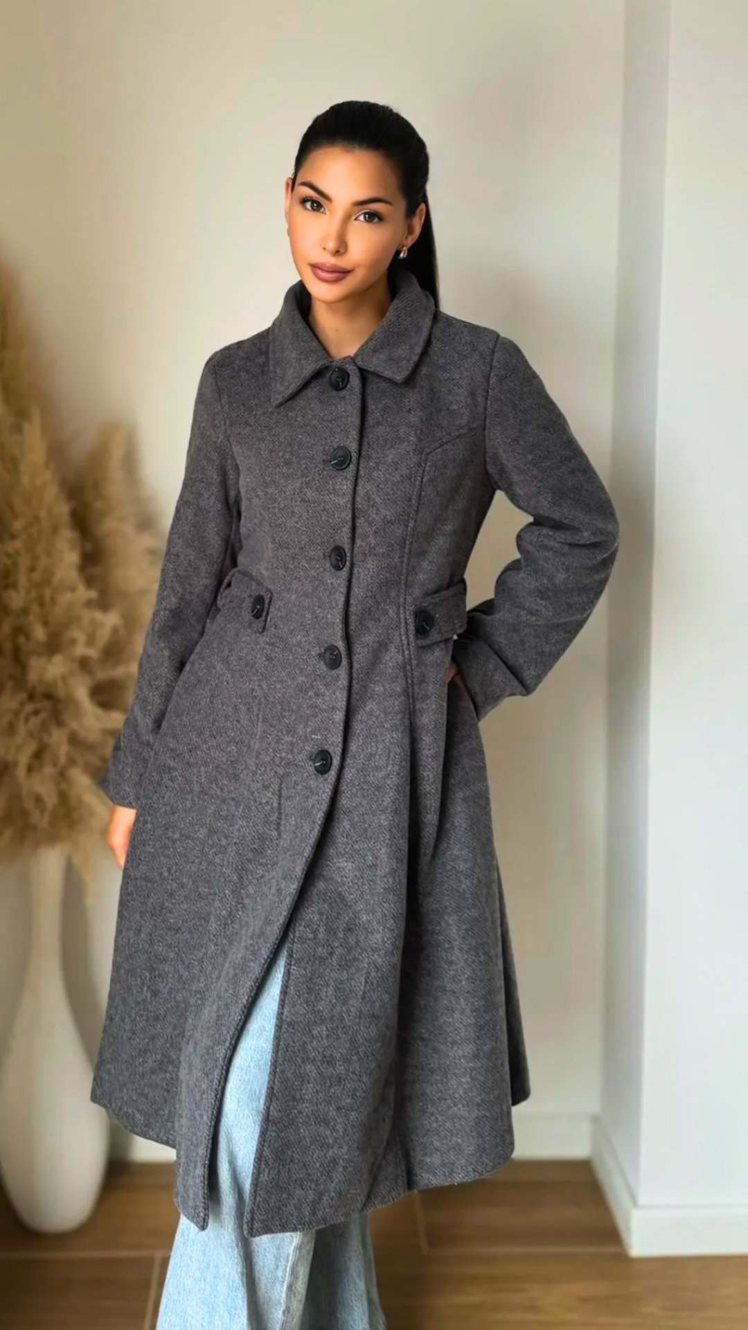 MANTEAU LONG GRIS