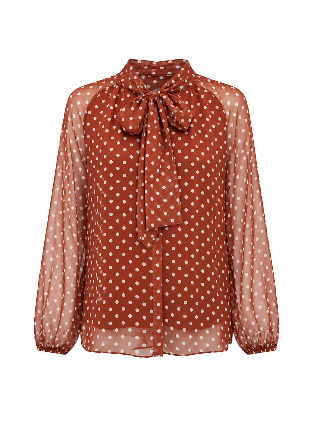 Blouse à pois terracotta