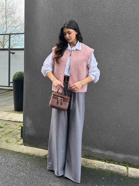 GILET MOUMOUTE ROSE