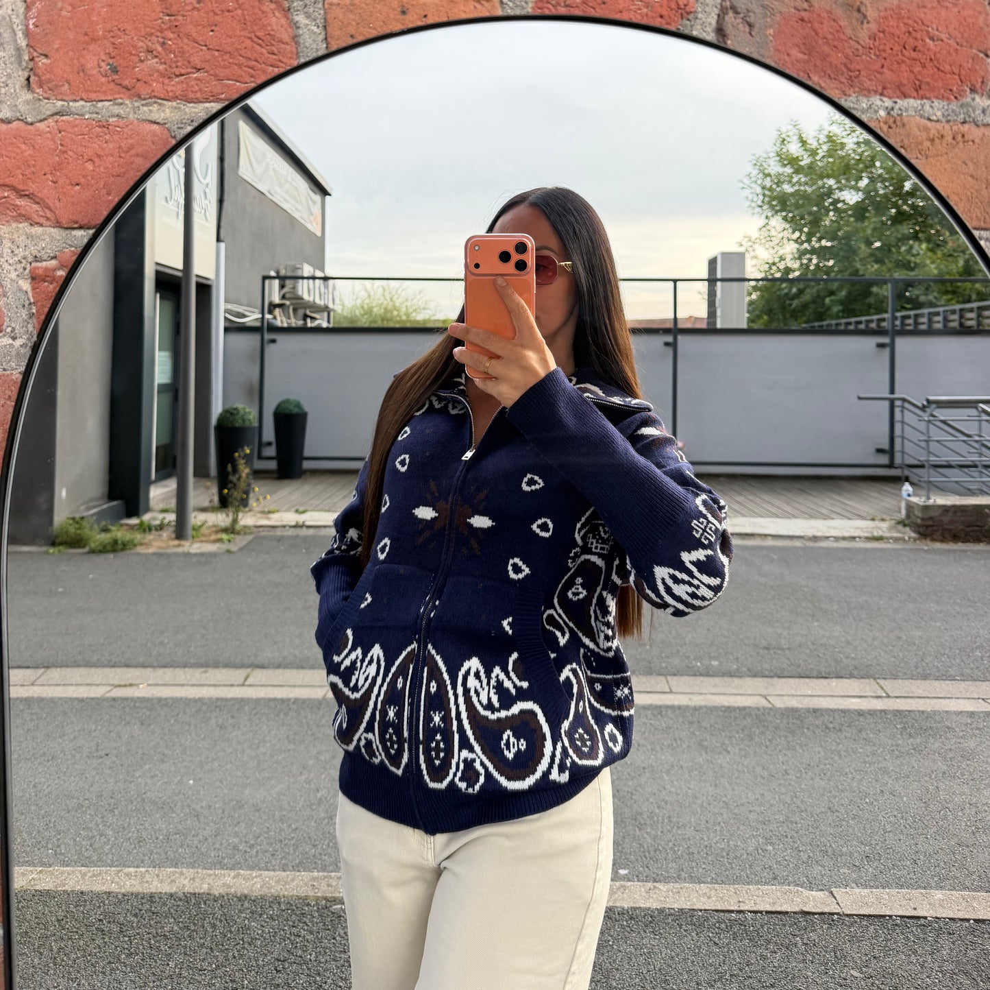 GILET MOTIF BANDANA BLEU FONCÉ