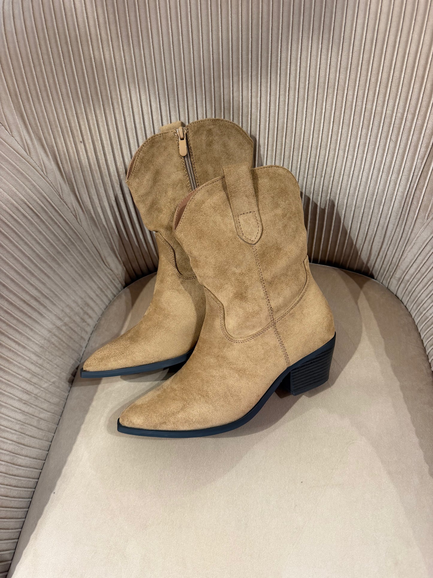 Bottines western camel