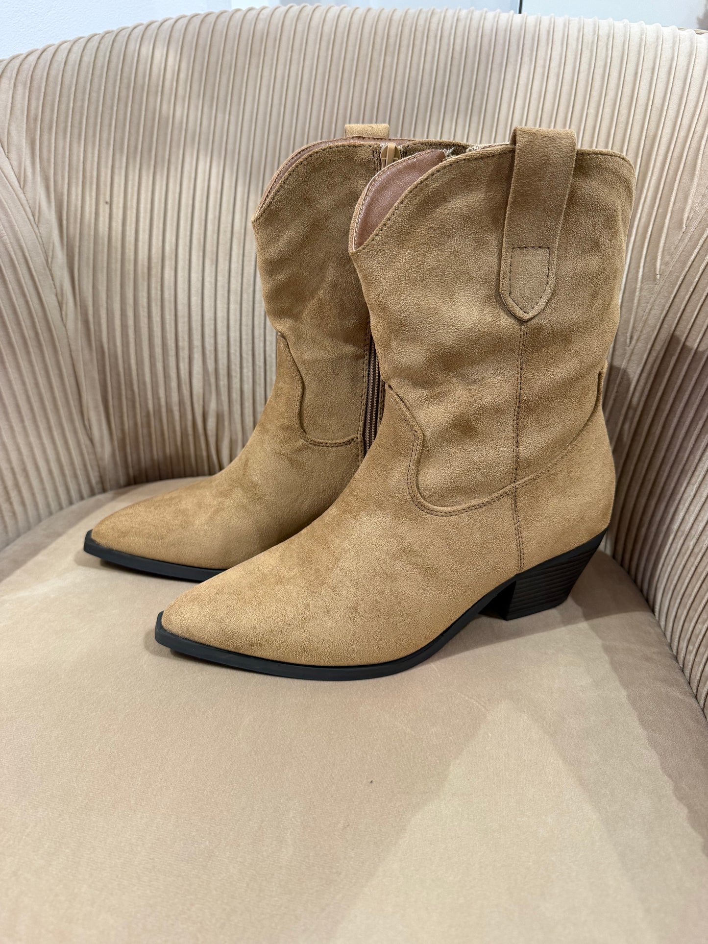 Bottines western camel
