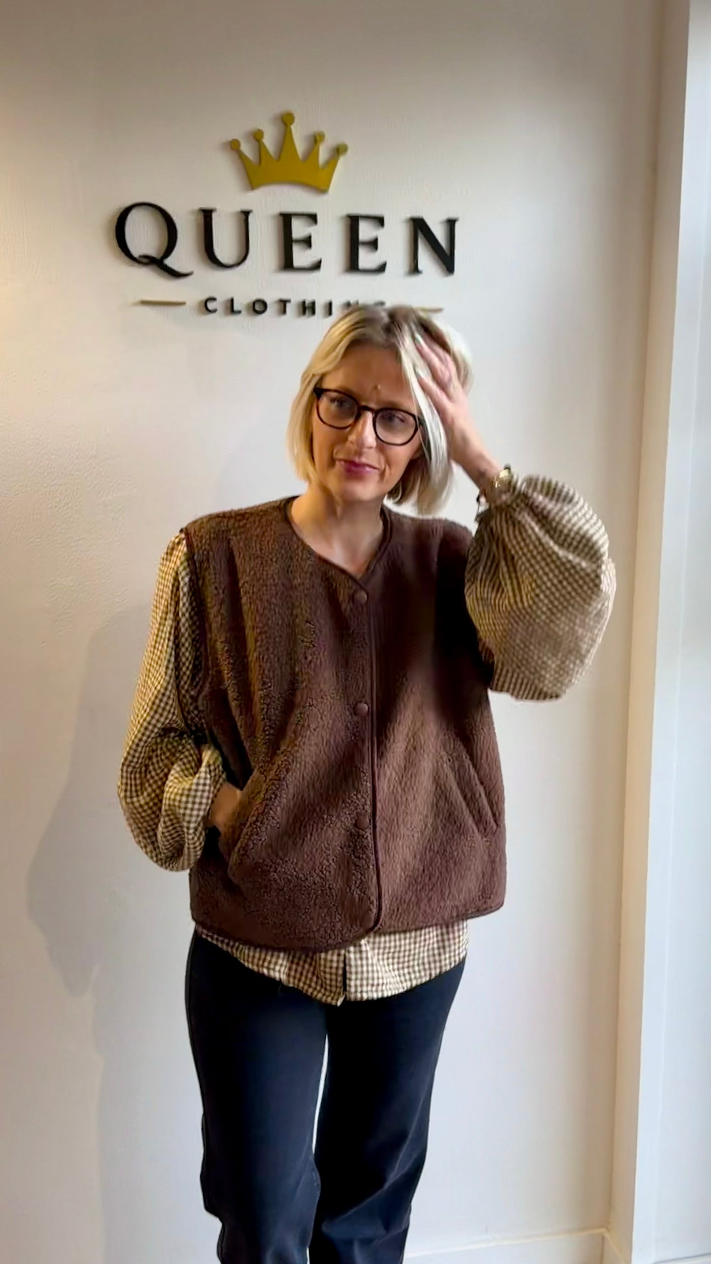 VESTE TEDDY MARRON