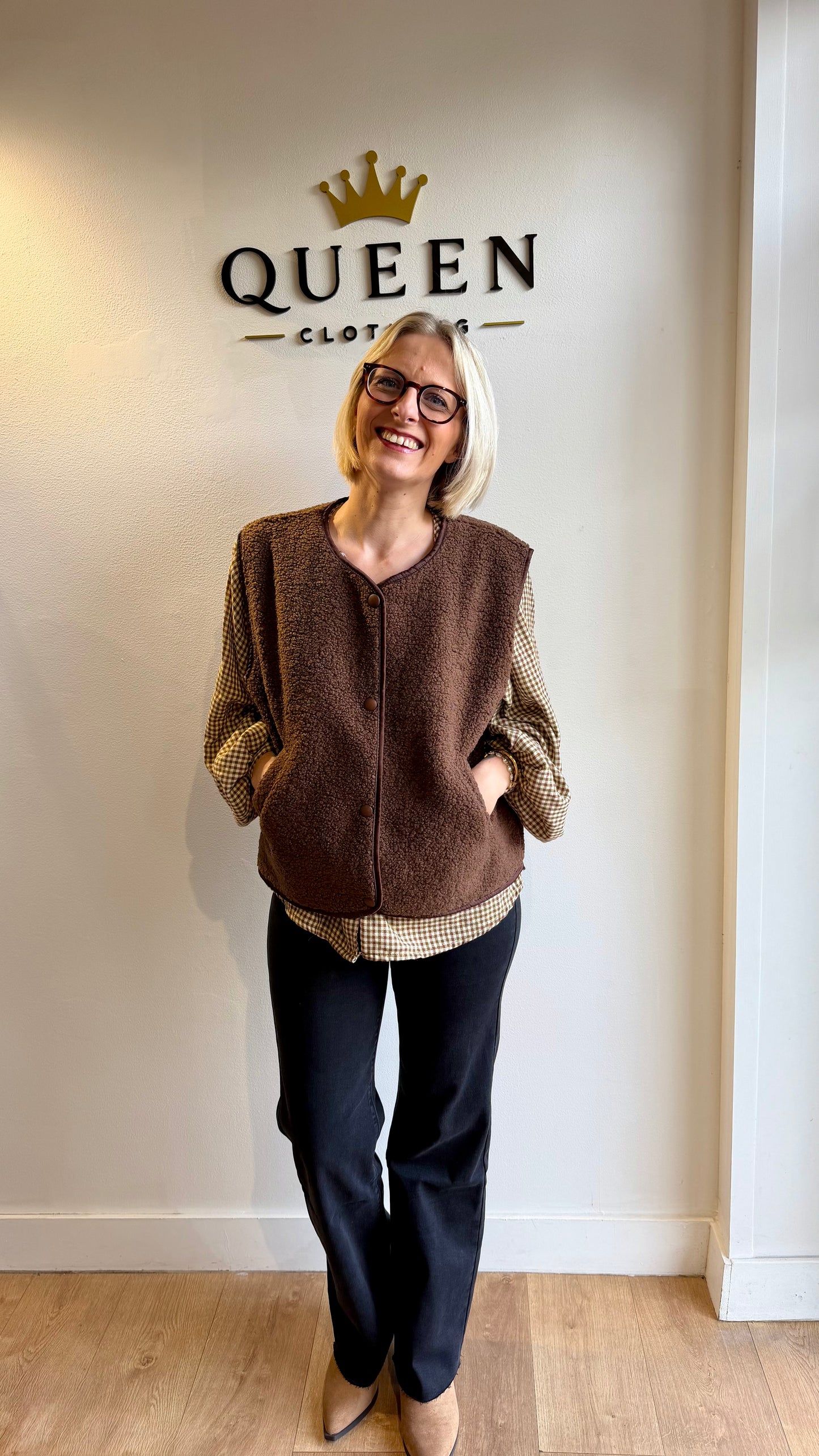 VESTE TEDDY MARRON
