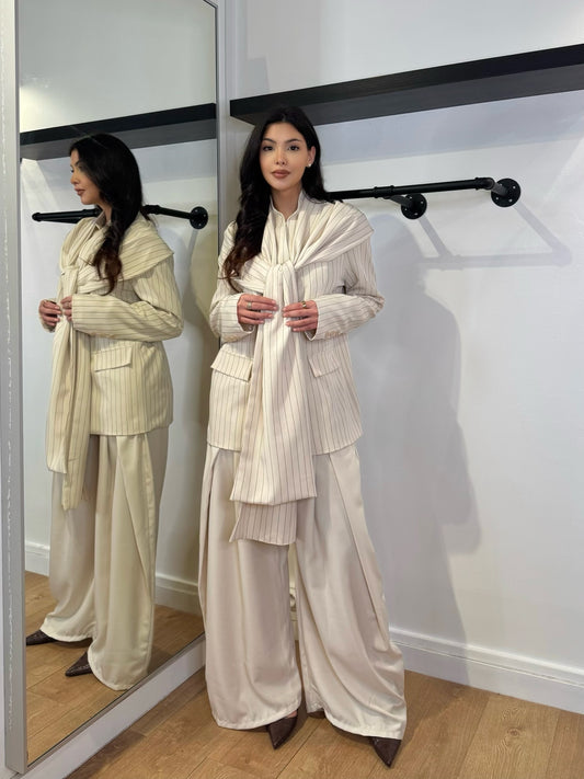 BLAZER RAYÉ BEIGE SUPERPOSÉ