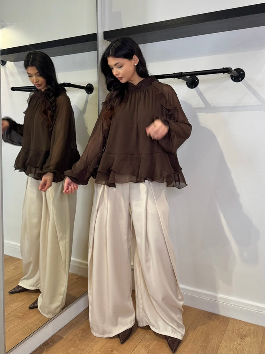 PANTALON A PINCE CRÈME