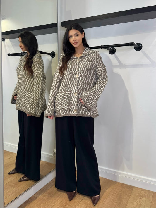 GILET MAILLE TRICOTÉ TAUPE