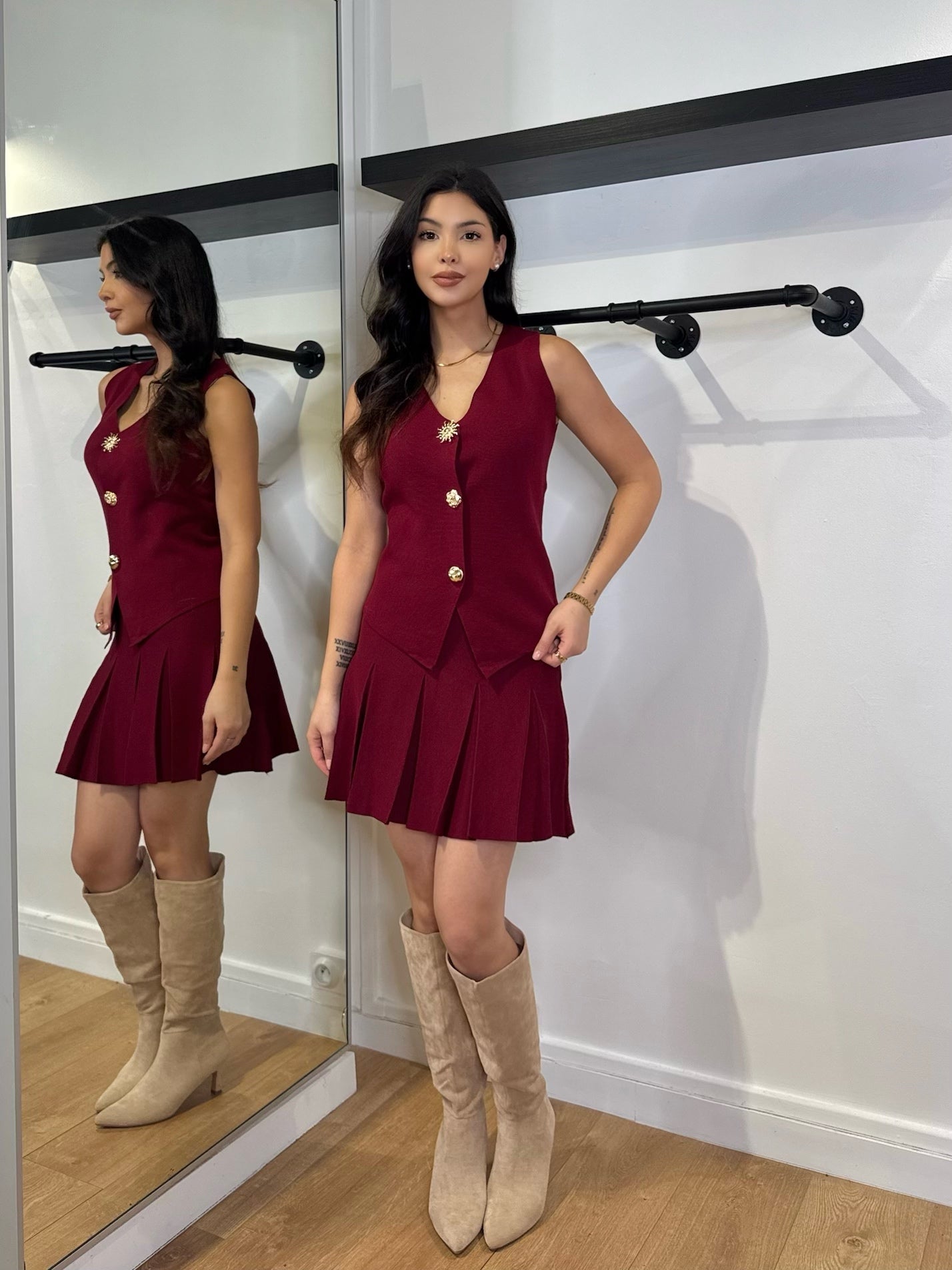 BOLERO BORDEAU BOUTON SOLEIL