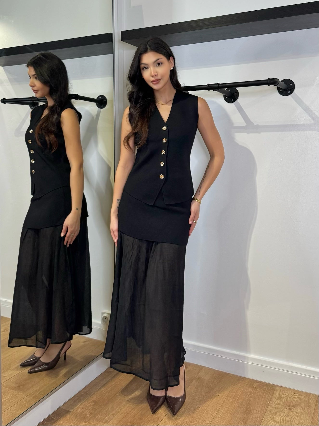 ENSEMBLE JUPE LONGUE NOIR