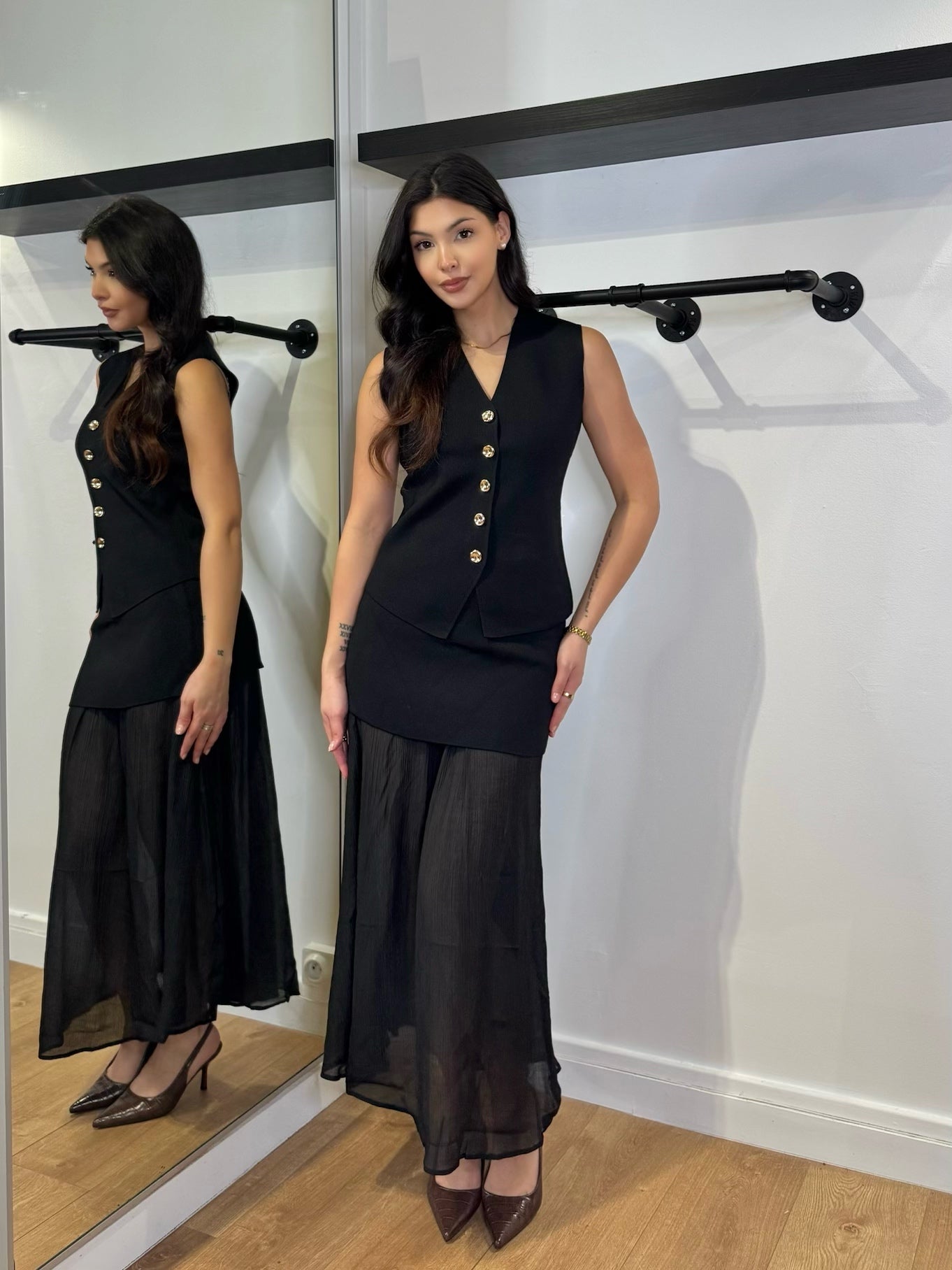 ENSEMBLE JUPE LONGUE NOIR