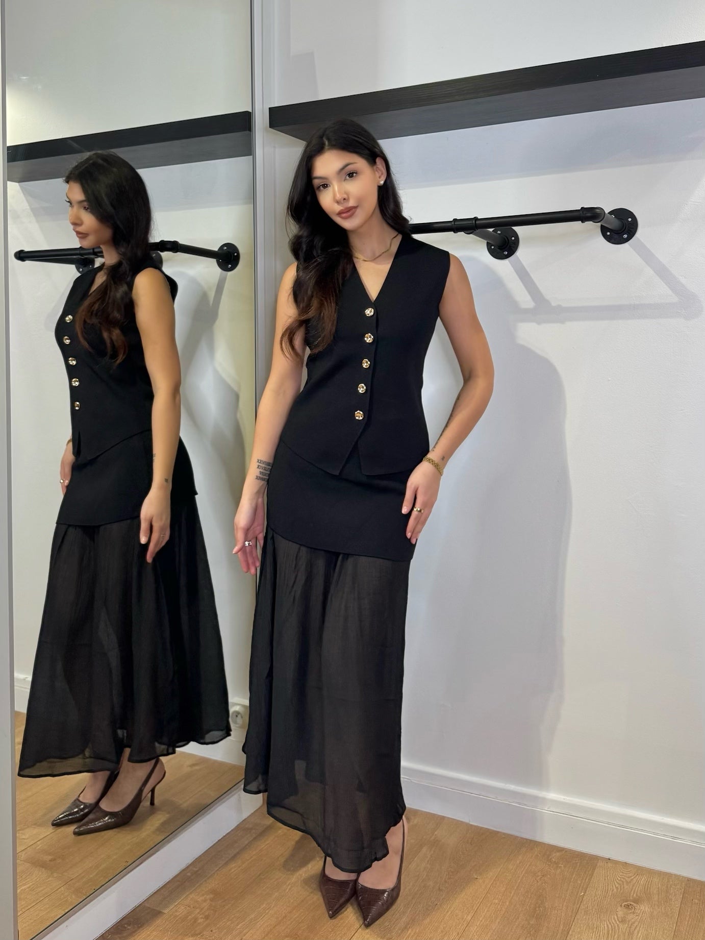 ENSEMBLE JUPE LONGUE NOIR