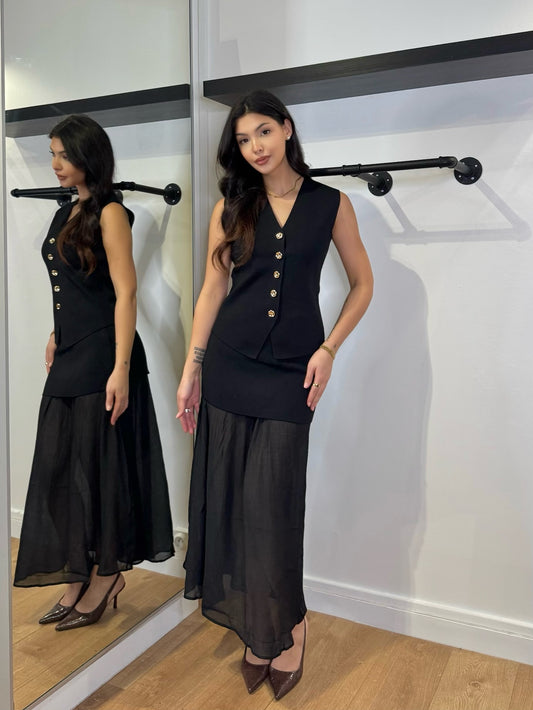ENSEMBLE JUPE LONGUE NOIR