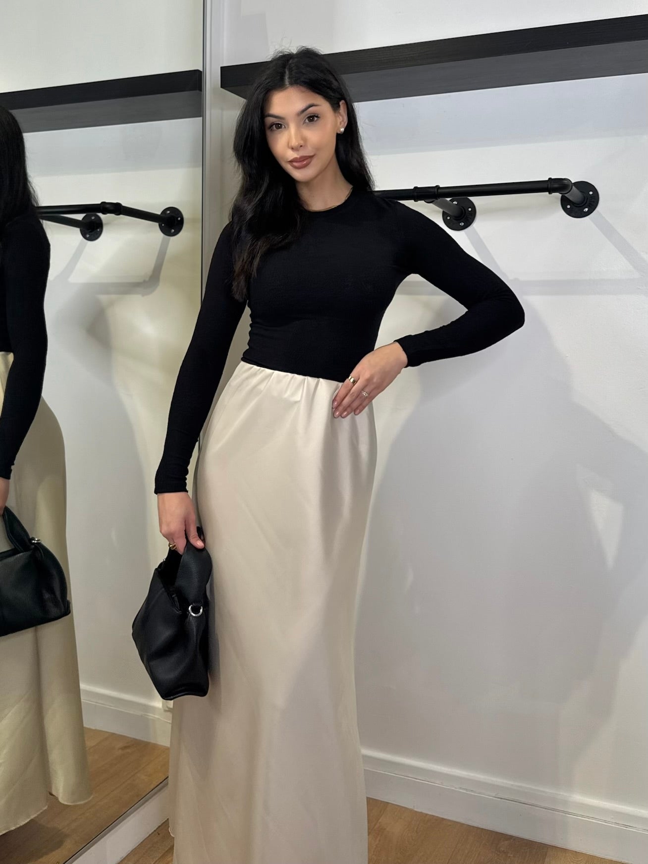 JUPE SATINÉE IVOIRE