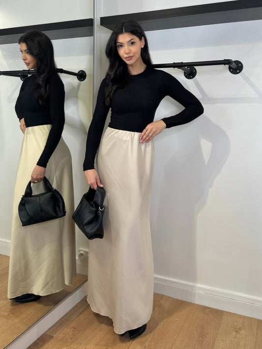 JUPE SATINÉE IVOIRE