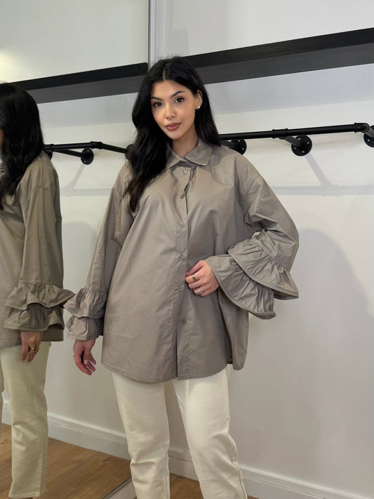 CHEMISE OVERSIZE MANCHE A VOLANT