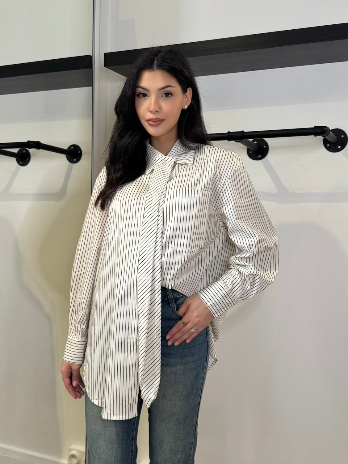 CHEMISE À CRAVATE AMOVIBLE