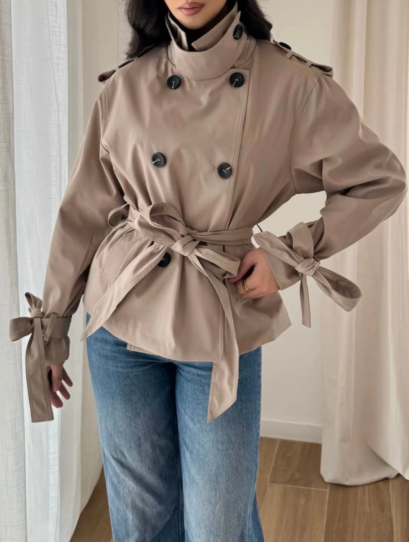 TRENCH COURT CINTRÉ BEIGE