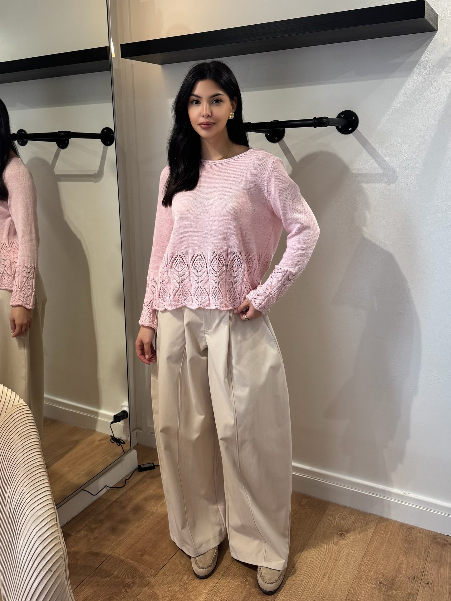 PANTALON BARREL BEIGE