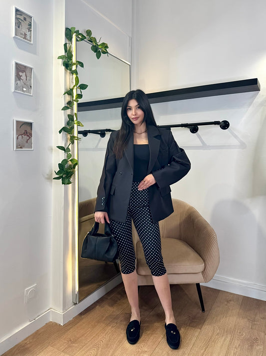 Capri à petits pois noir/blanc – Rétro chic & confort au quotidien