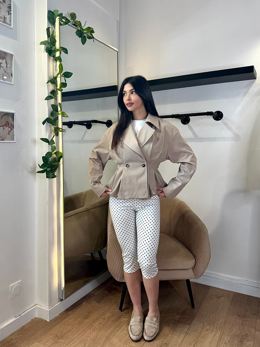 Capri à petits pois blanc & noir – Style rétro chic & confortable