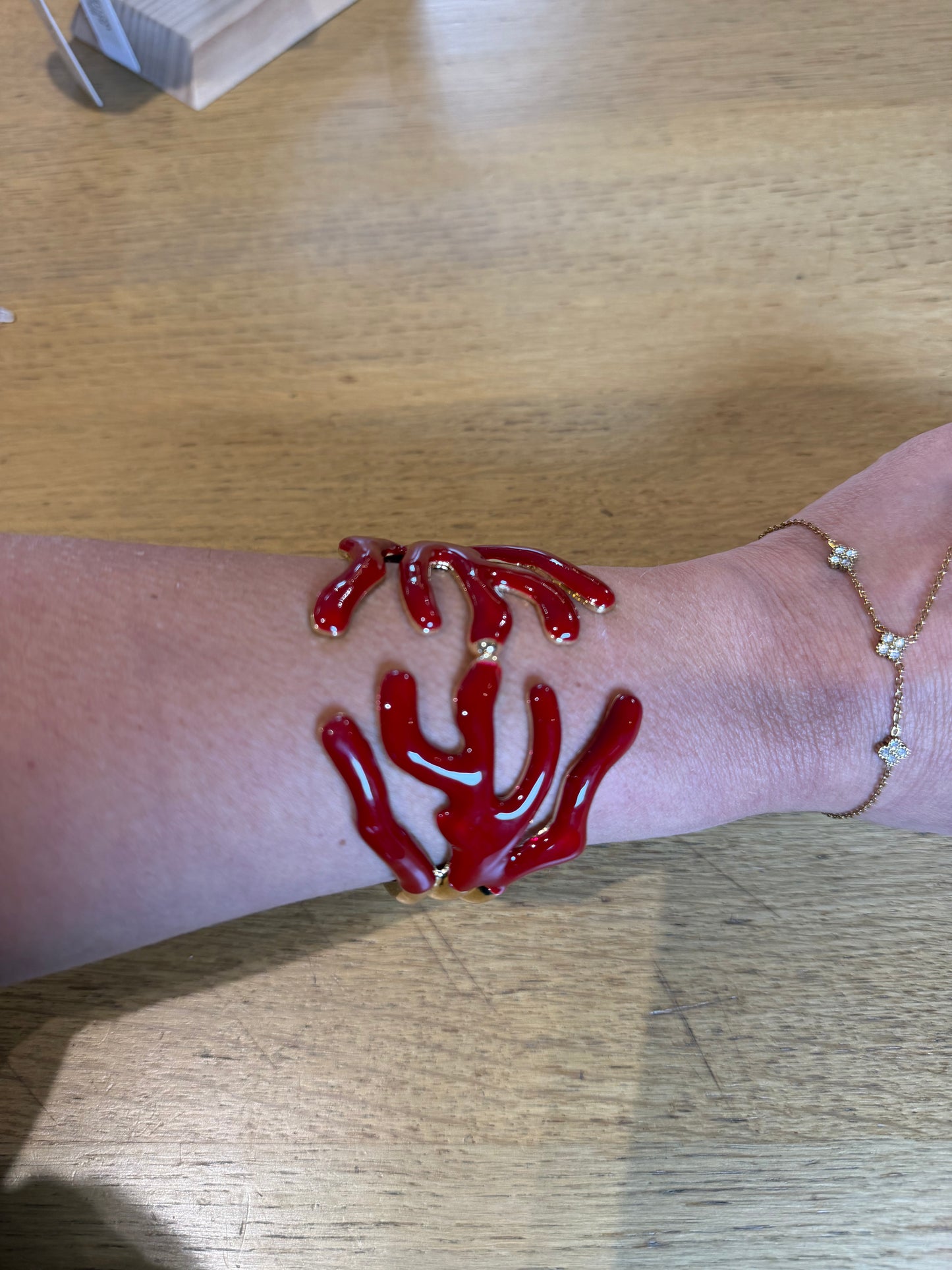 BRACELET MANCHETTE CORAIL BORDEAUX