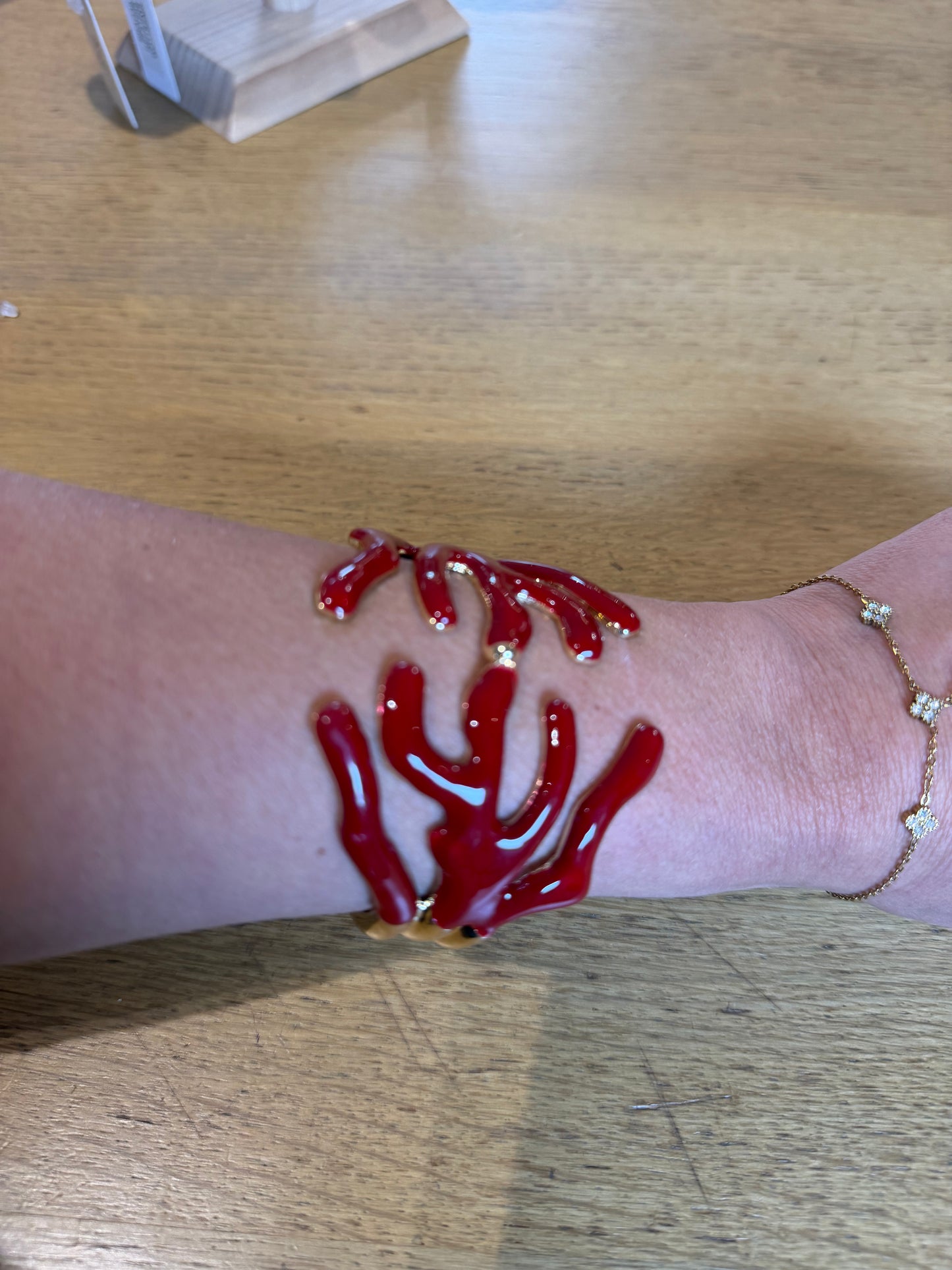 BRACELET MANCHETTE CORAIL BORDEAUX