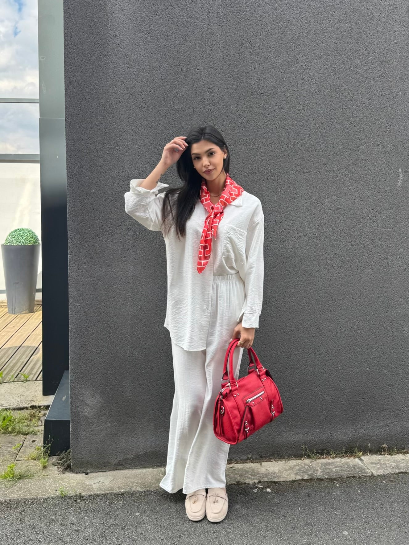 ENSEMBLE FLUIDE CHEMISE BLANC