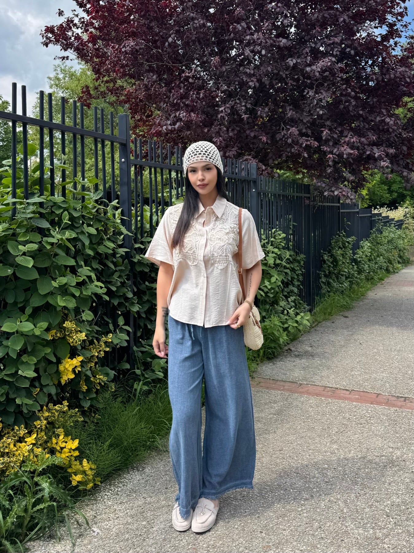 CHEMISIER BEIGE A BRODRERIE