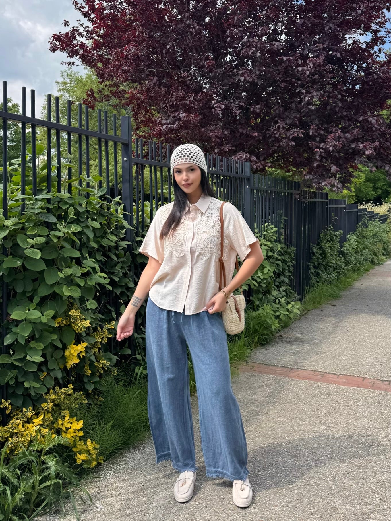CHEMISIER BEIGE A BRODRERIE