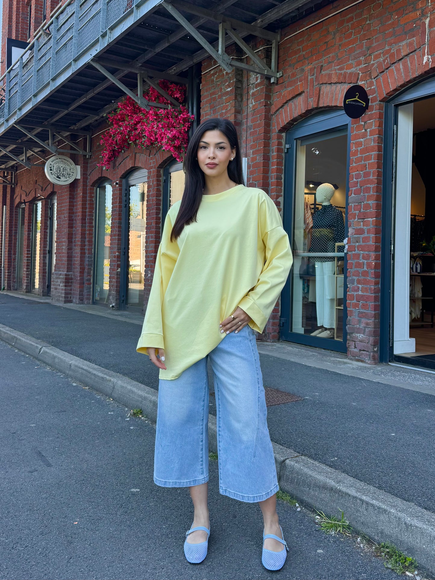 T SHIRT MANCHE LONGUE JAUNE