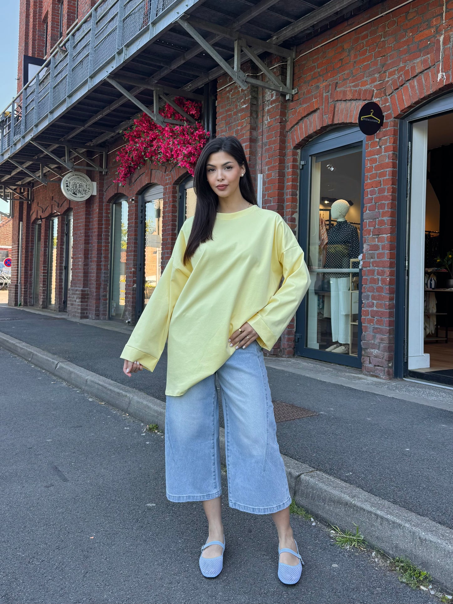 T SHIRT MANCHE LONGUE JAUNE