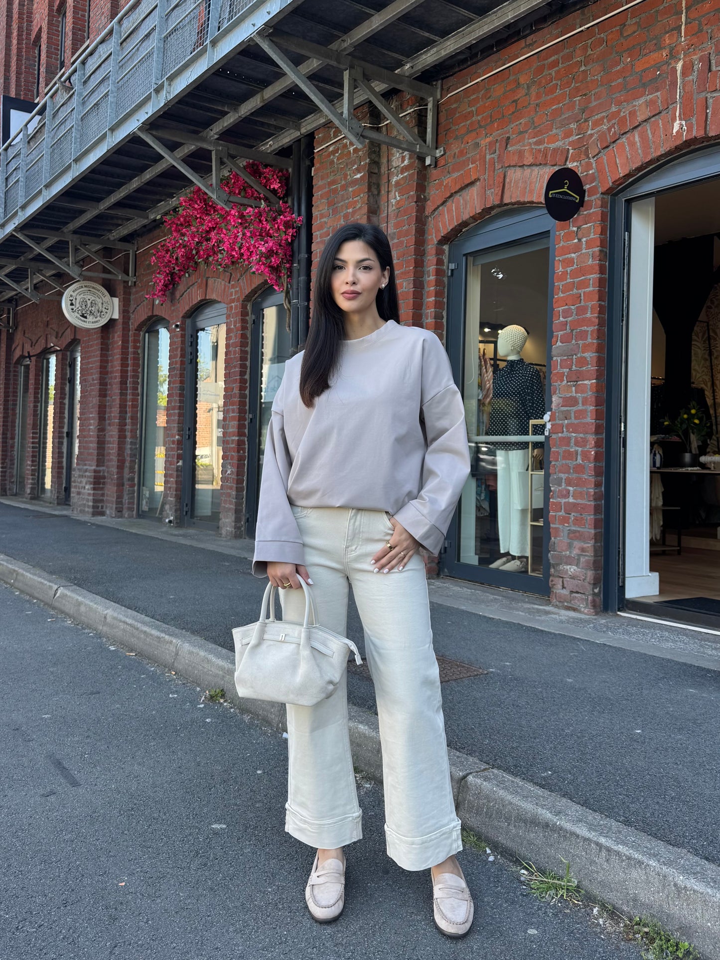 T SHIRT MANCHE LONGUE BEIGE