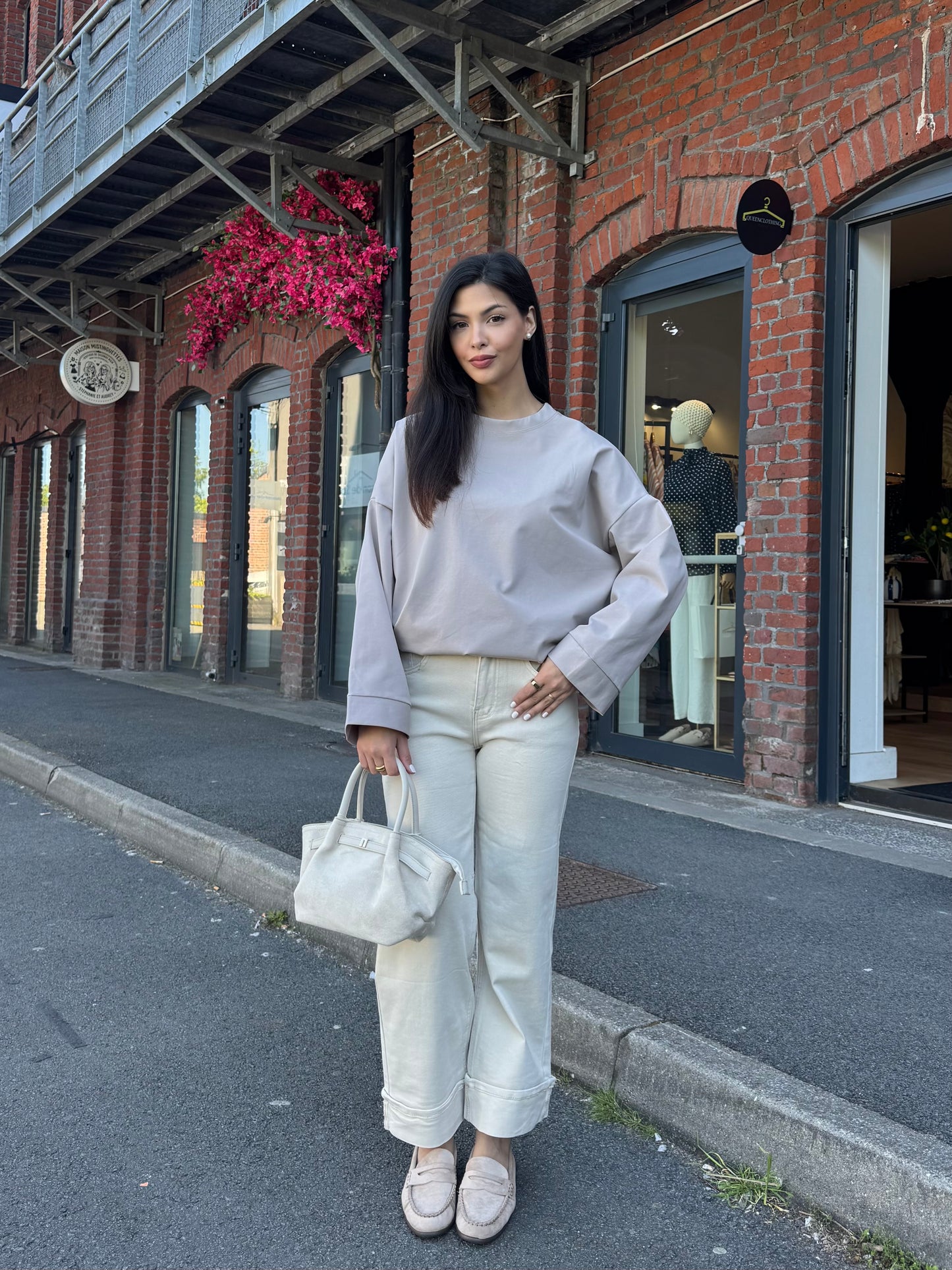 T SHIRT MANCHE LONGUE BEIGE