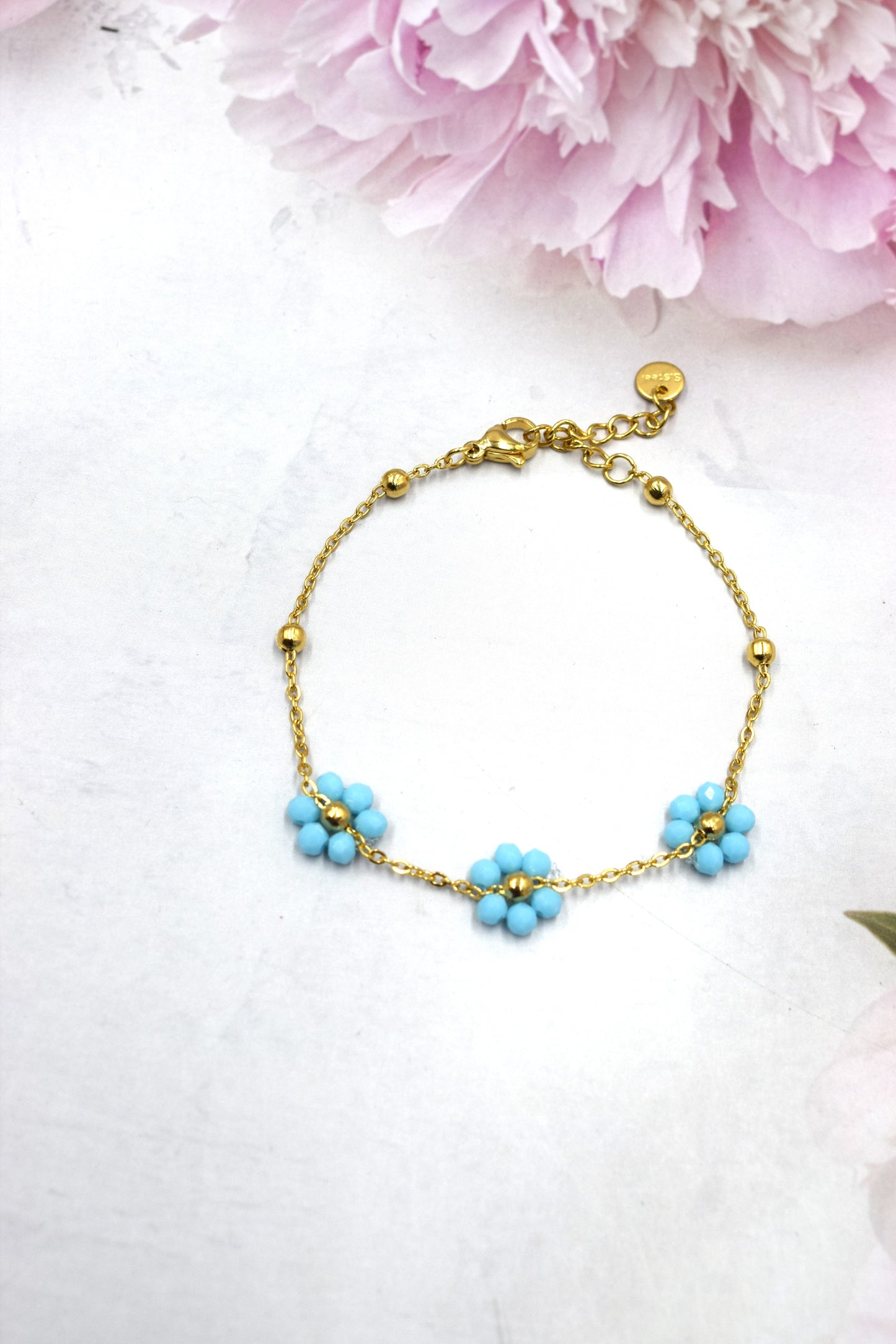 BRACELET FLEUR BLEU
