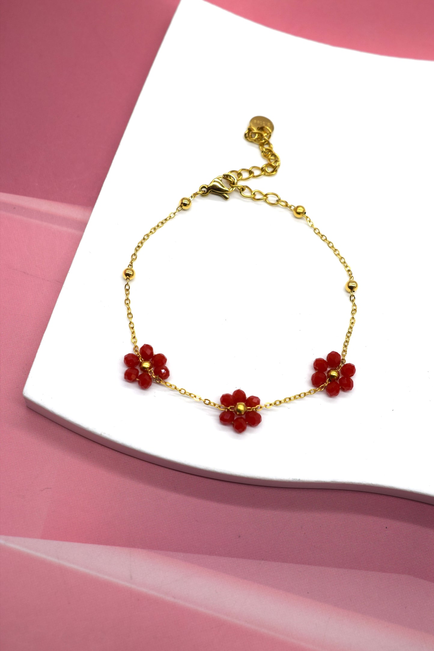 BRACELET FLEUR ROUGE