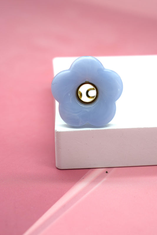 BAGUE FLEUR BLEU PASTEL