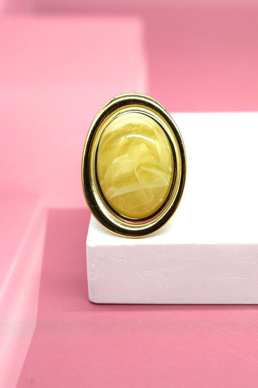 BAGUE DORÉE PIERRE JAUNE