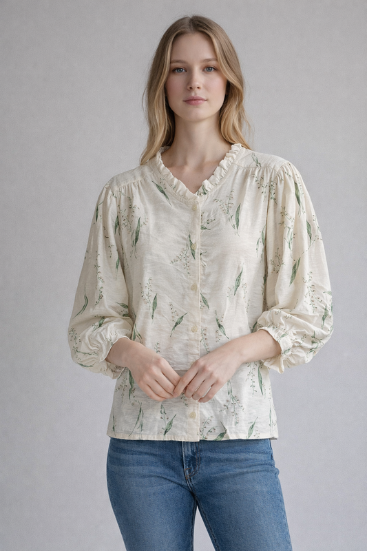 BLOUSE ÉCRU IMPRIMÉ FLORAL