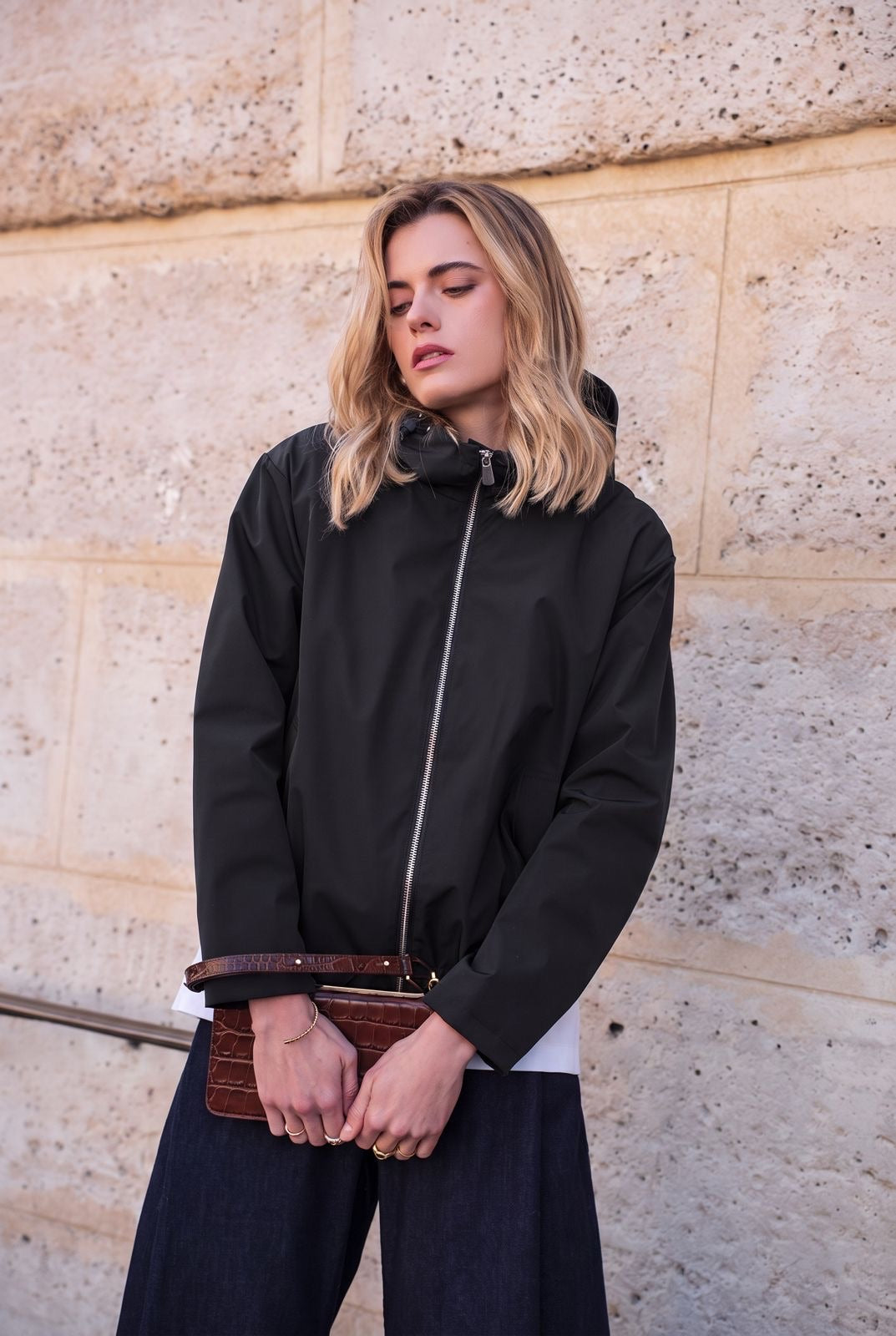 K-Way noir à capuche